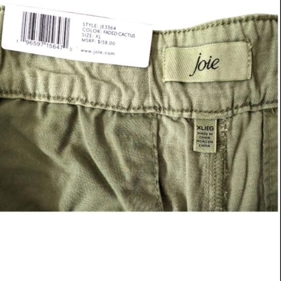 JOIE Short Size XL Pleated Linen Cotton Blend High Waist Faded Cactus NWT - Picture 7 of 7